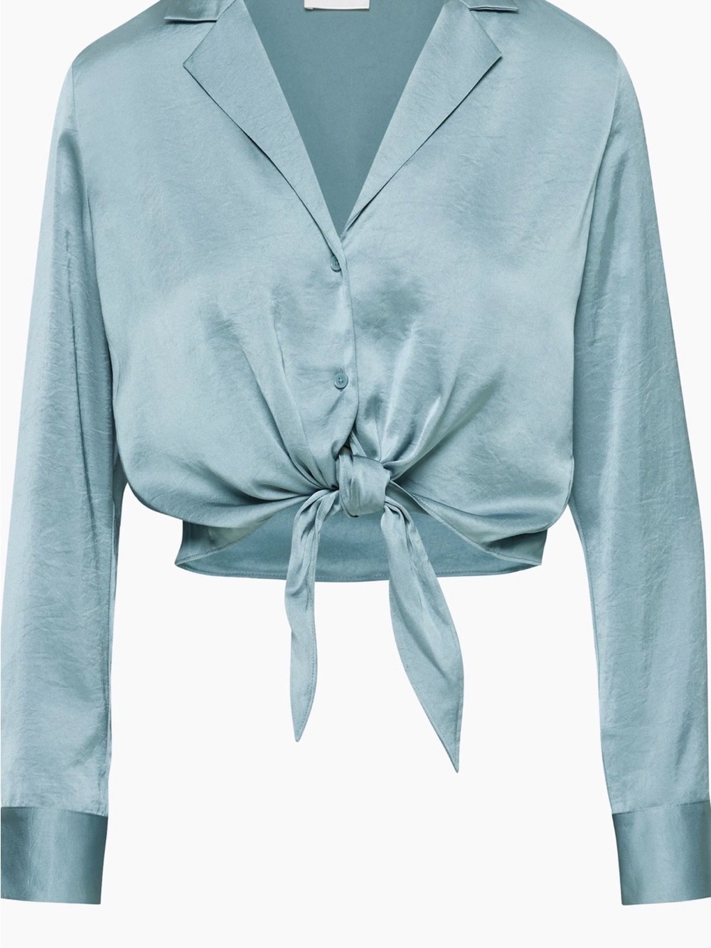 Aritzia Tie-Front Satin Blouse